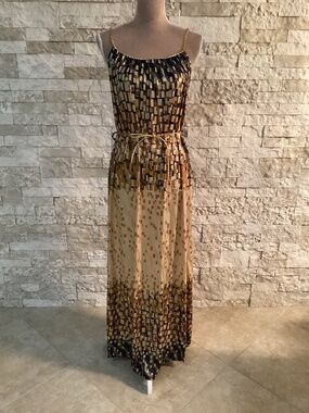 Seven Islands geometric metallic maxi dress (NWT)